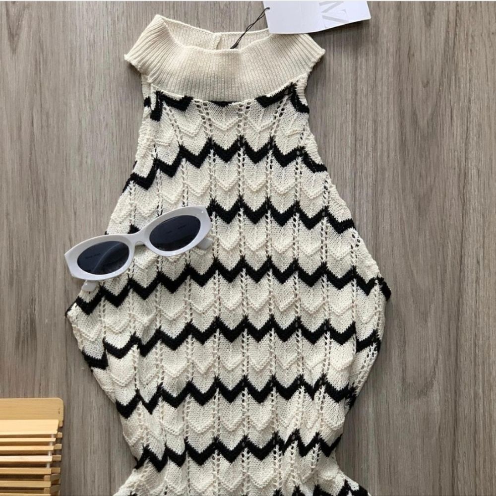 ZARA STRIPED KNIT MINI DRESS - Picture 2 of 16